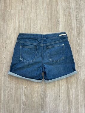 Anthropologie Dark Blue Rolled-Hem Denim Shorts